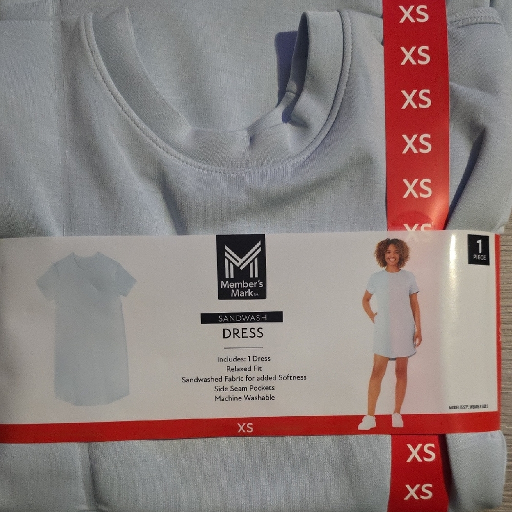 Member's Mark Sandwash Dress in Light Blue